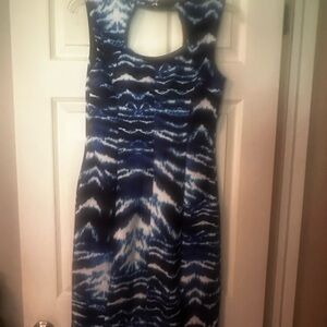Jennifer Lopez Blue and White Halter Dress